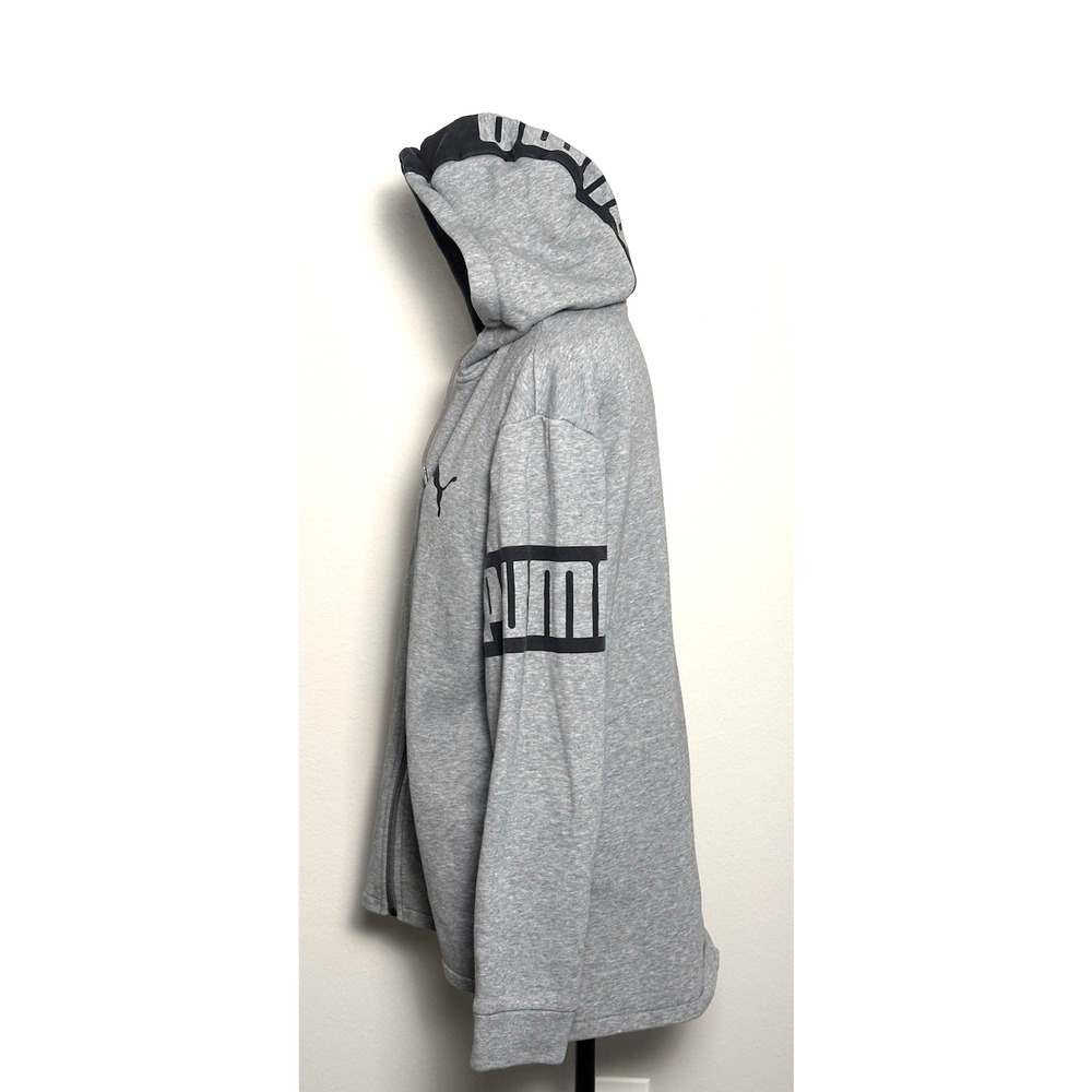 Puma Gray Signature Zip Front Hoodie Hooded Jacket Sweatshirt Men's M - Picture 10 of 16
